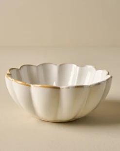 Cream Scalloped Cereal Bowl