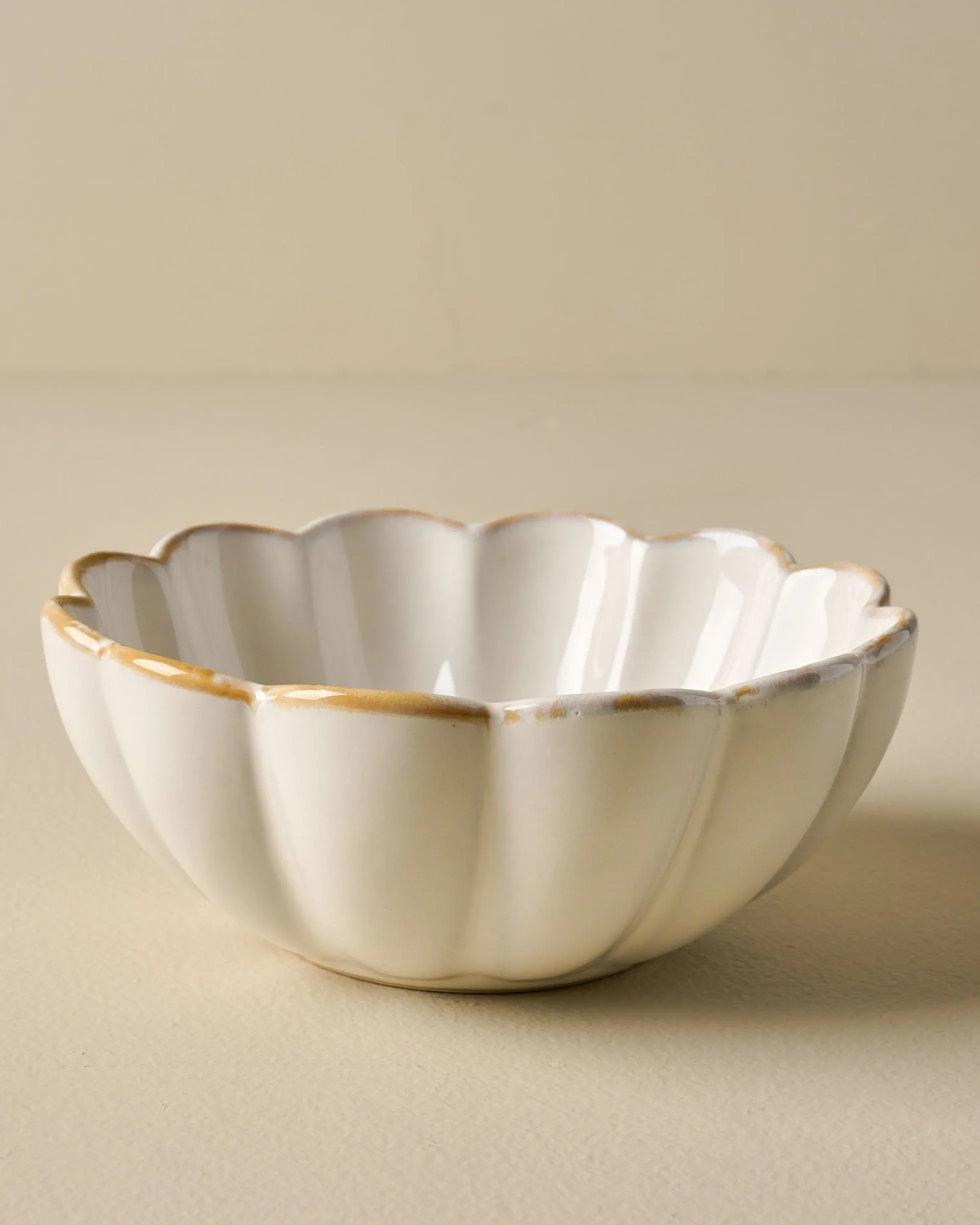 Cream Scalloped Cereal Bowl