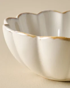 Cream Scalloped Cereal Bowl