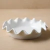 Cream Scalloped Pie Dish