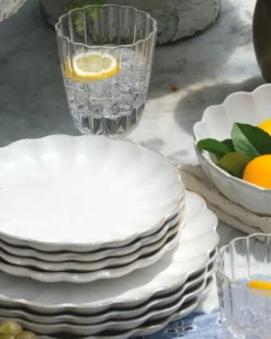 Cream Scalloped Plate