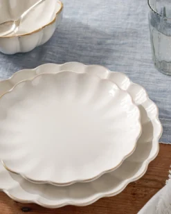 Cream Scalloped Plate