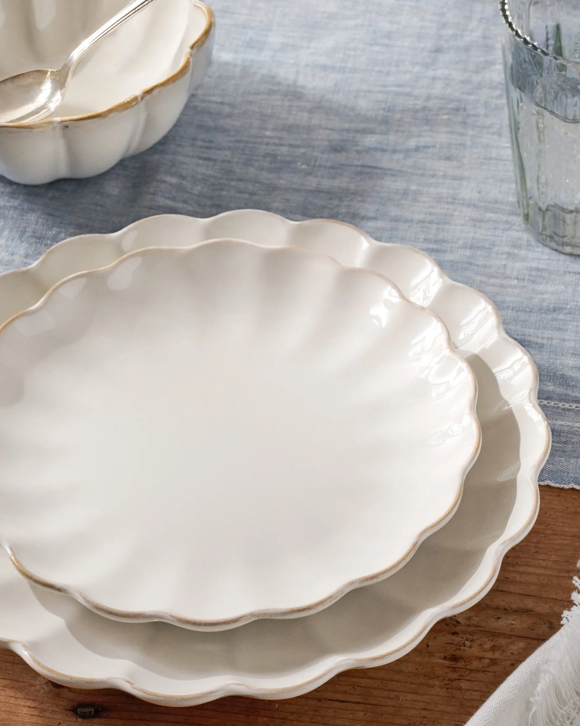 Cream Scalloped Plate