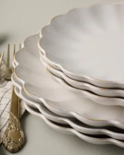 Cream Scalloped Plate