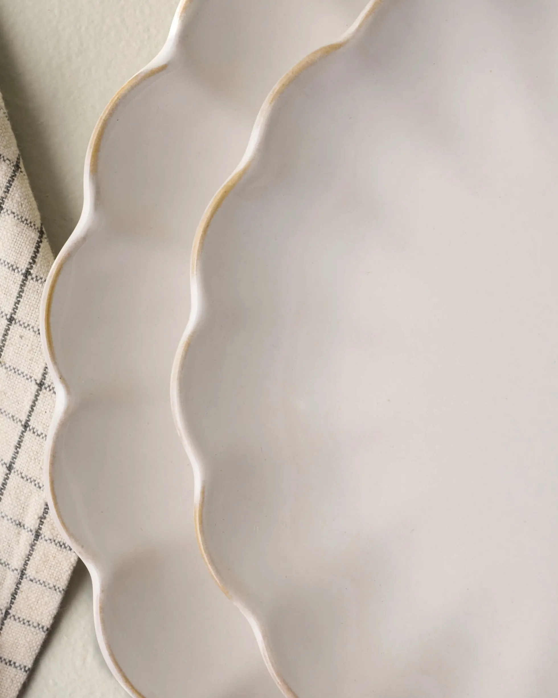 Cream Scalloped Plate
