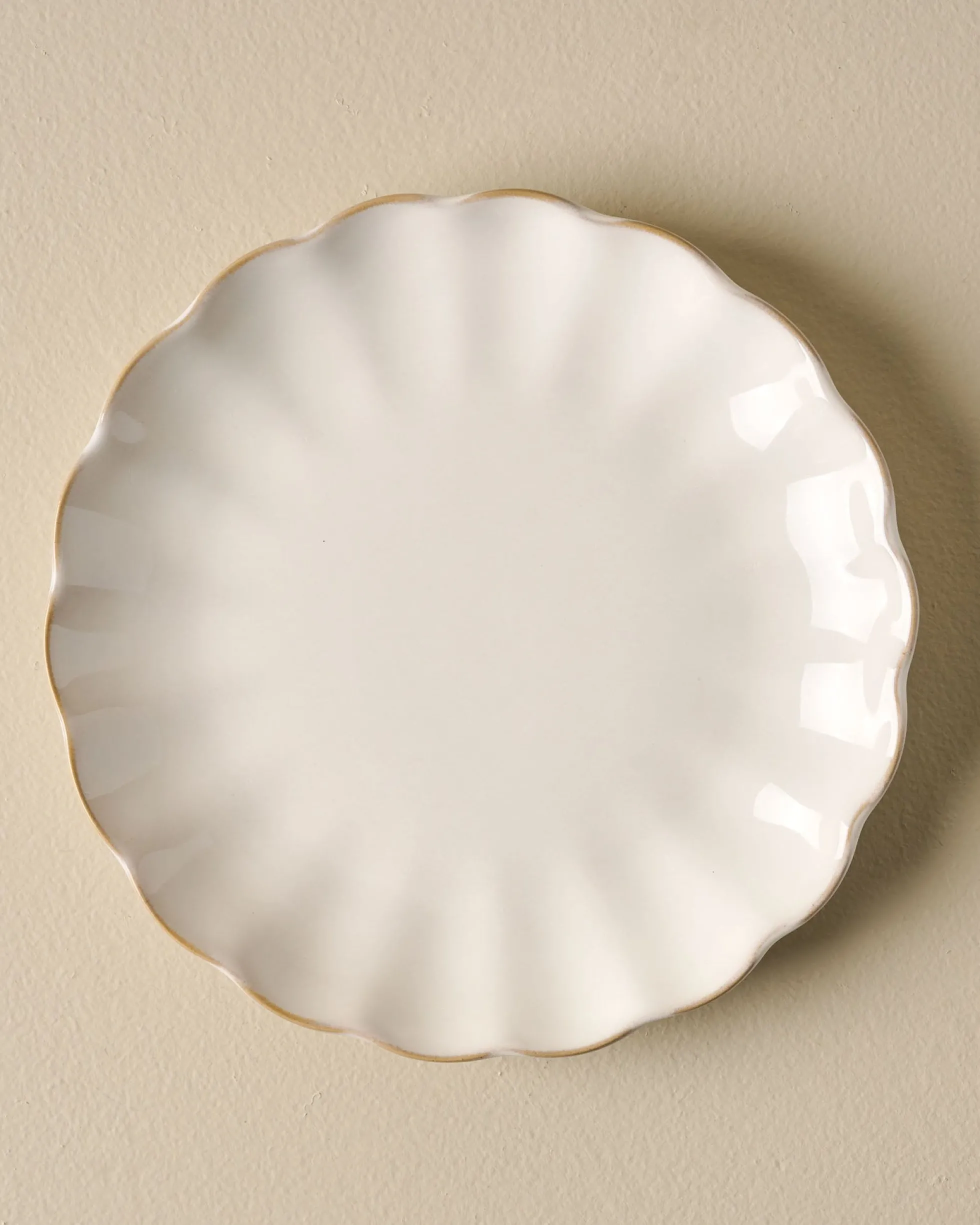 Cream Scalloped Plate