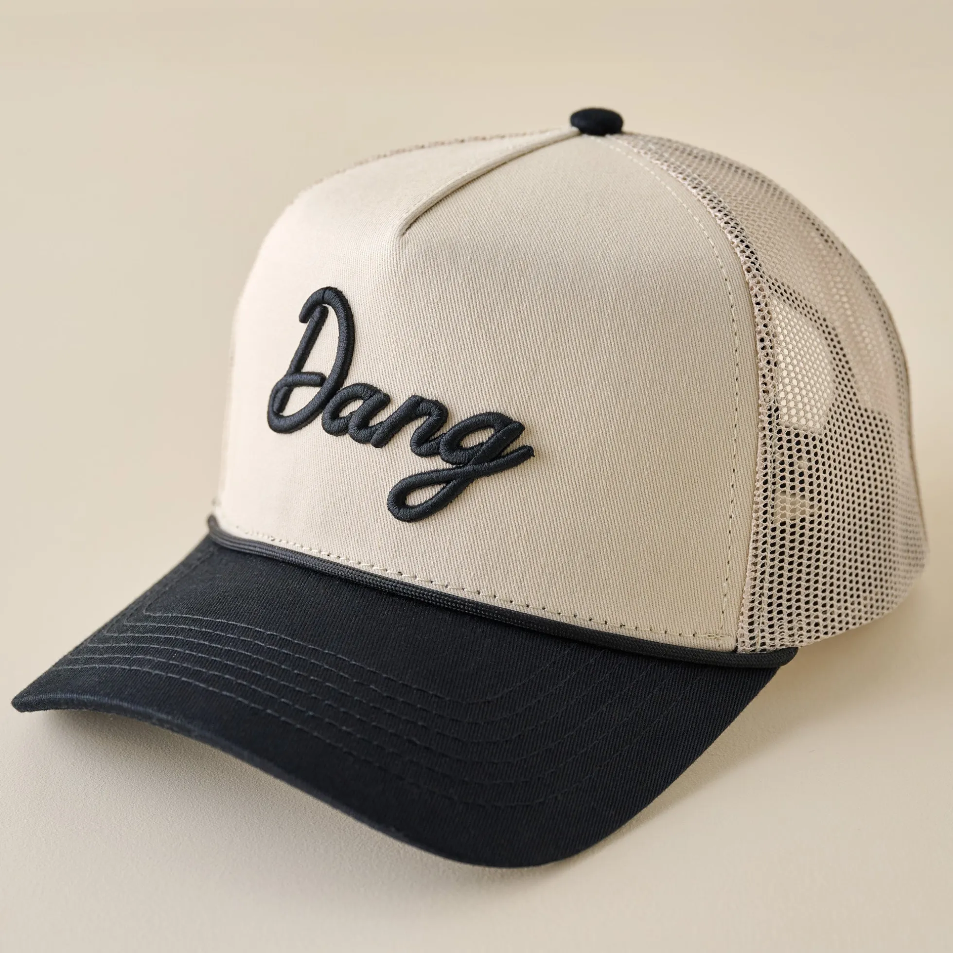 Dang Black and Cream Mesh Hat
