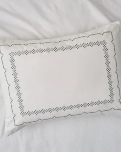 Daphne Green Cross-Stitch Sham