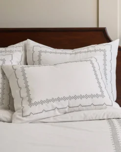 Daphne Green Cross-Stitch Sham