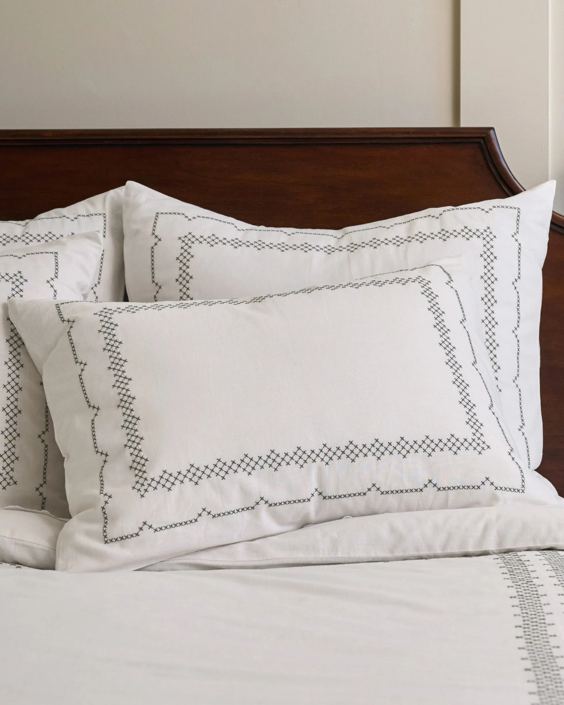 Daphne Green Cross-Stitch Sham