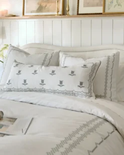 Daphne Green Cross-Stitch Sham
