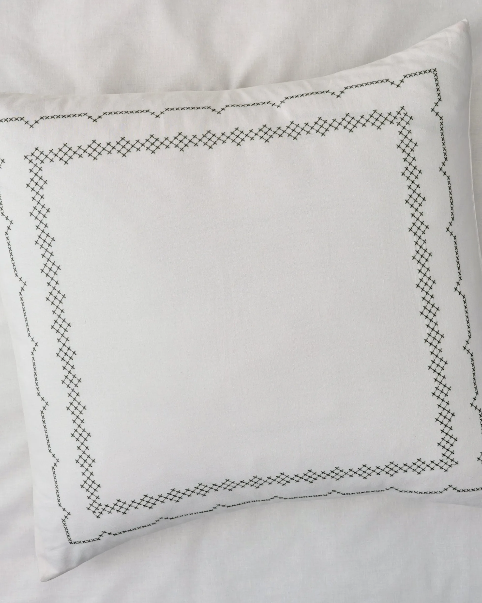 Daphne Green Cross-Stitch Sham