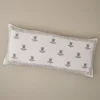 Daphne Green Tulip Embroidered Lumbar Pillow