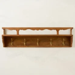 Daphne Wood and Brass Display Shelf