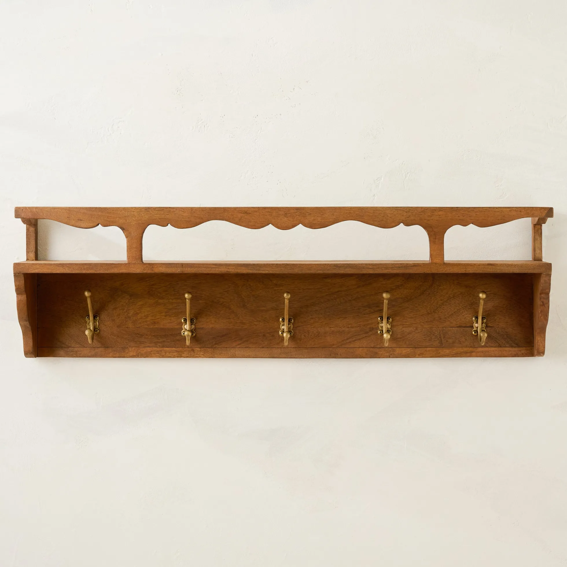 Daphne Wood and Brass Display Shelf