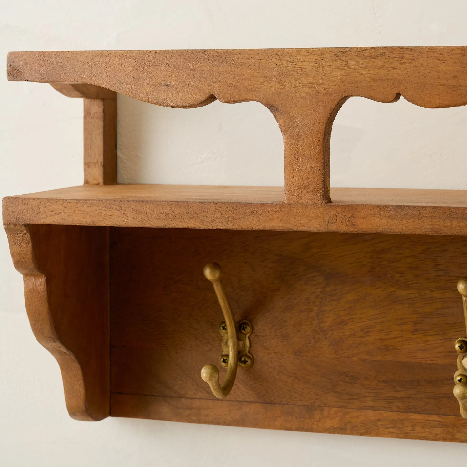 Daphne Wood and Brass Display Shelf
