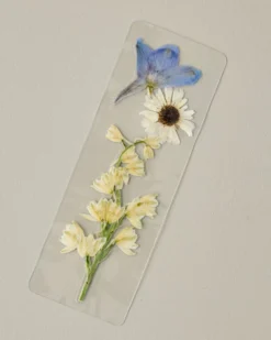Delphinium and Daisy Pressed Floral Bookmark
