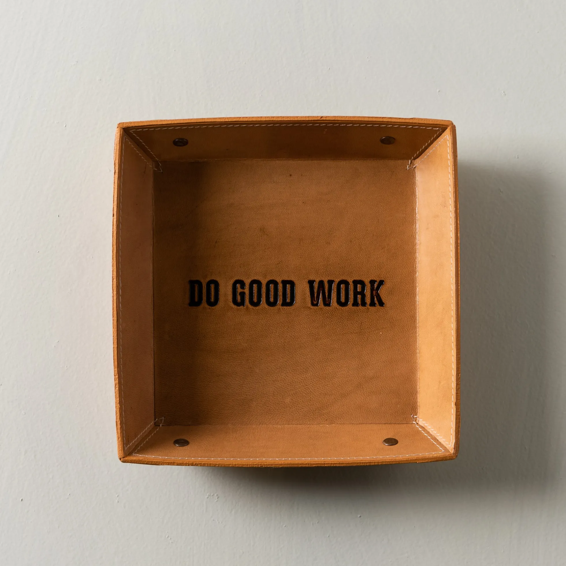 Do Good Work Leather Desk Tray