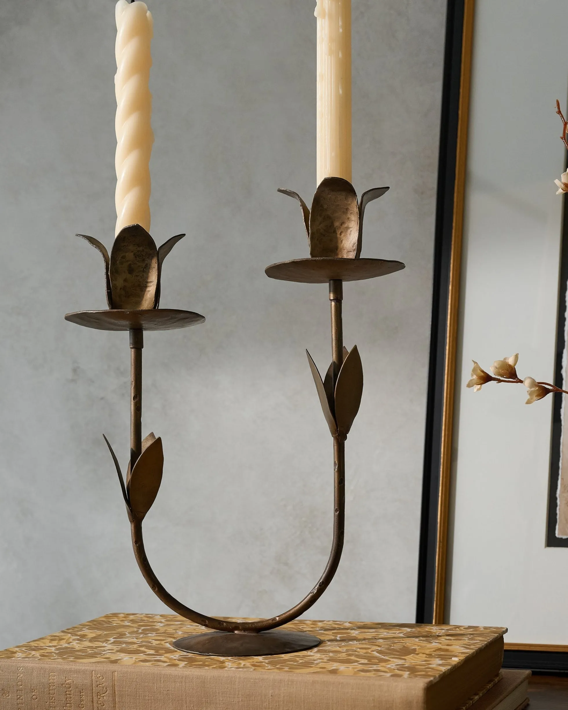Double Forged Tulip Taper Holder