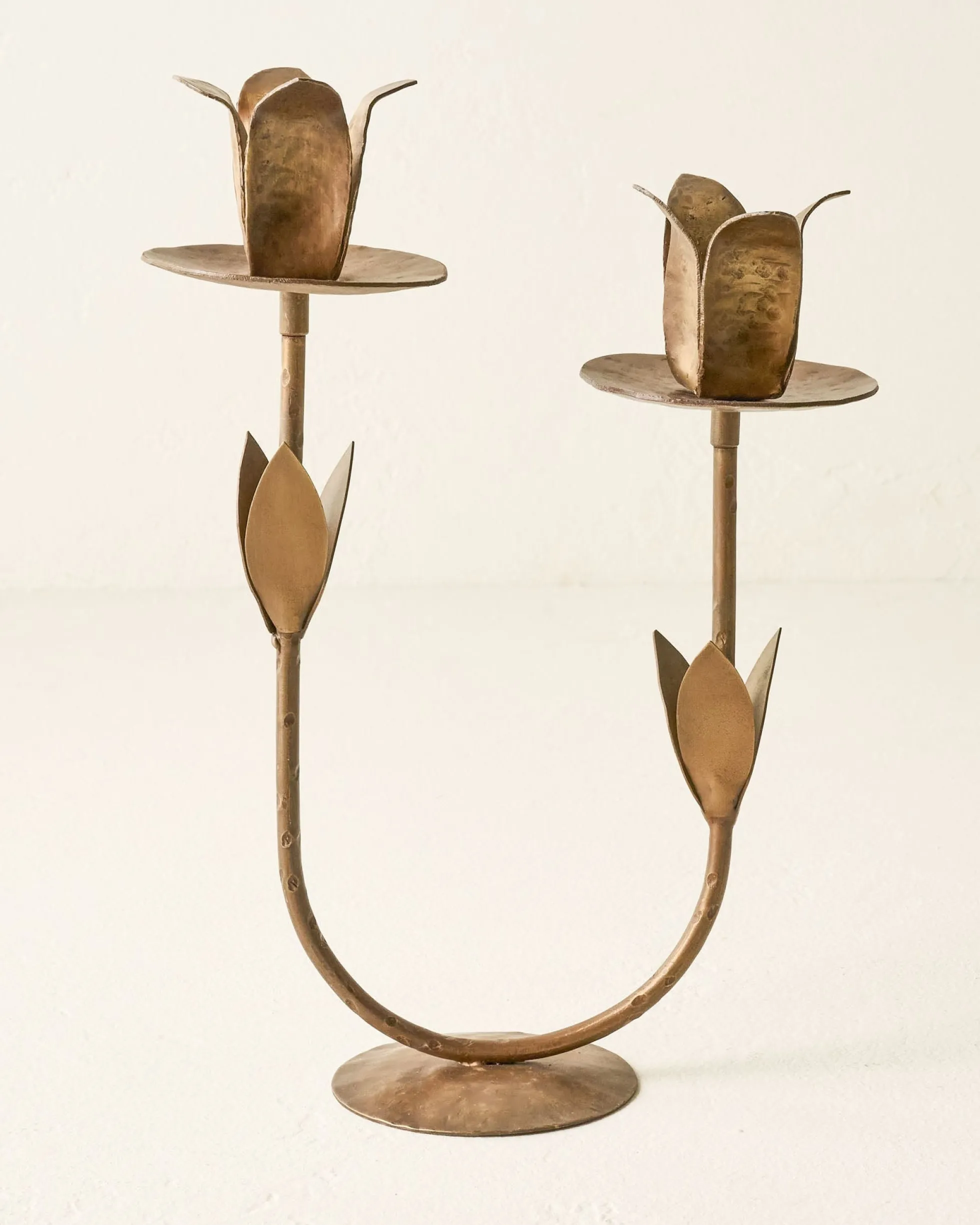 Double Forged Tulip Taper Holder