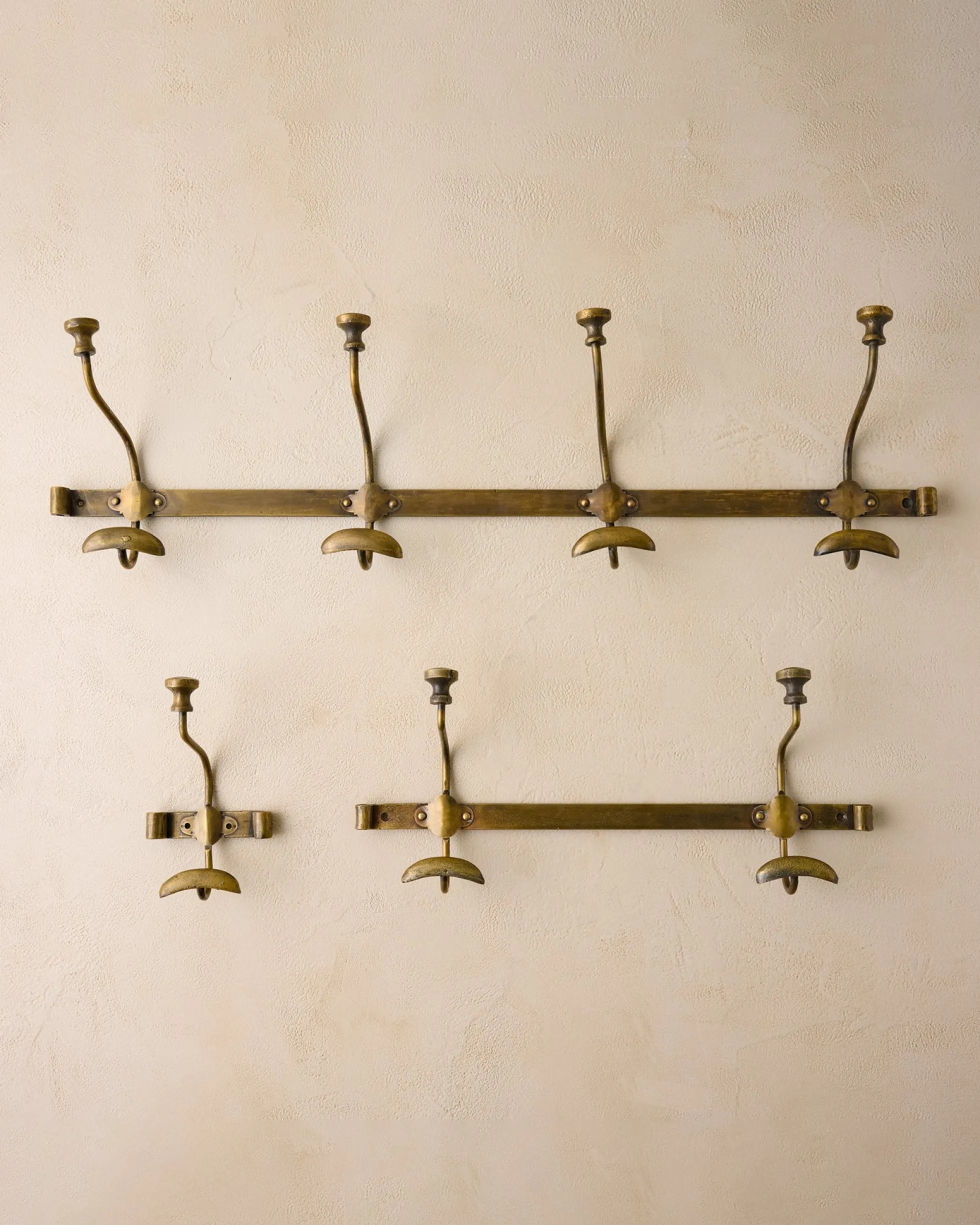 Duke Antique Brass Metal Wall Hooks