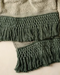 Dusty Green Essential Tassel Throw