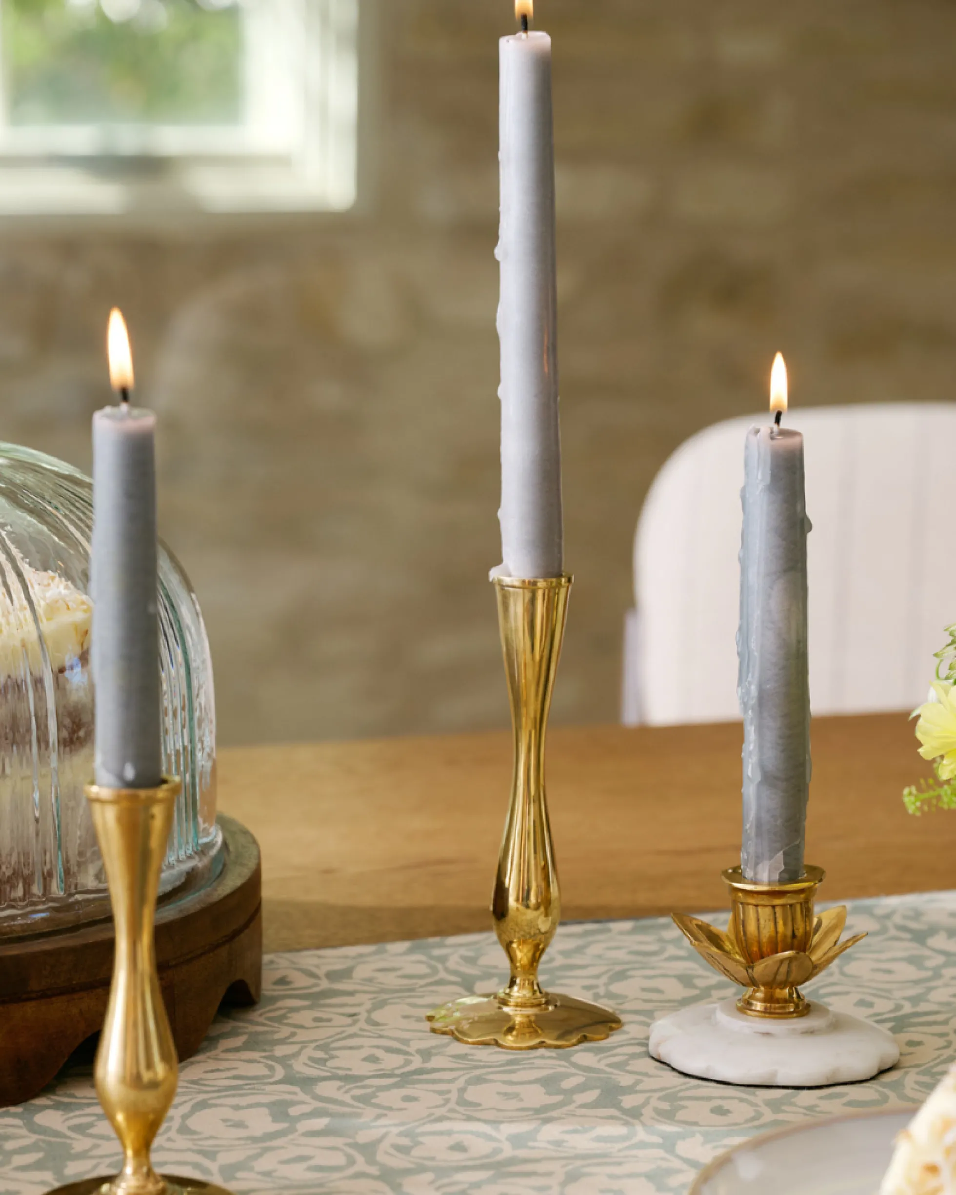 Eden Solid Brass Tulip Taper Holder