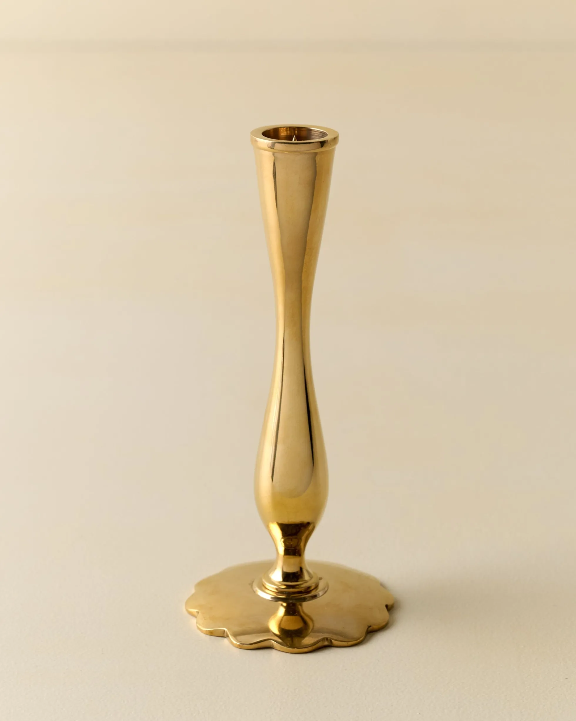 Eden Solid Brass Tulip Taper Holder