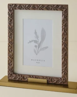 Eleanor Carved Wood and Brass Frame