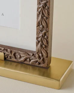 Eleanor Carved Wood and Brass Frame