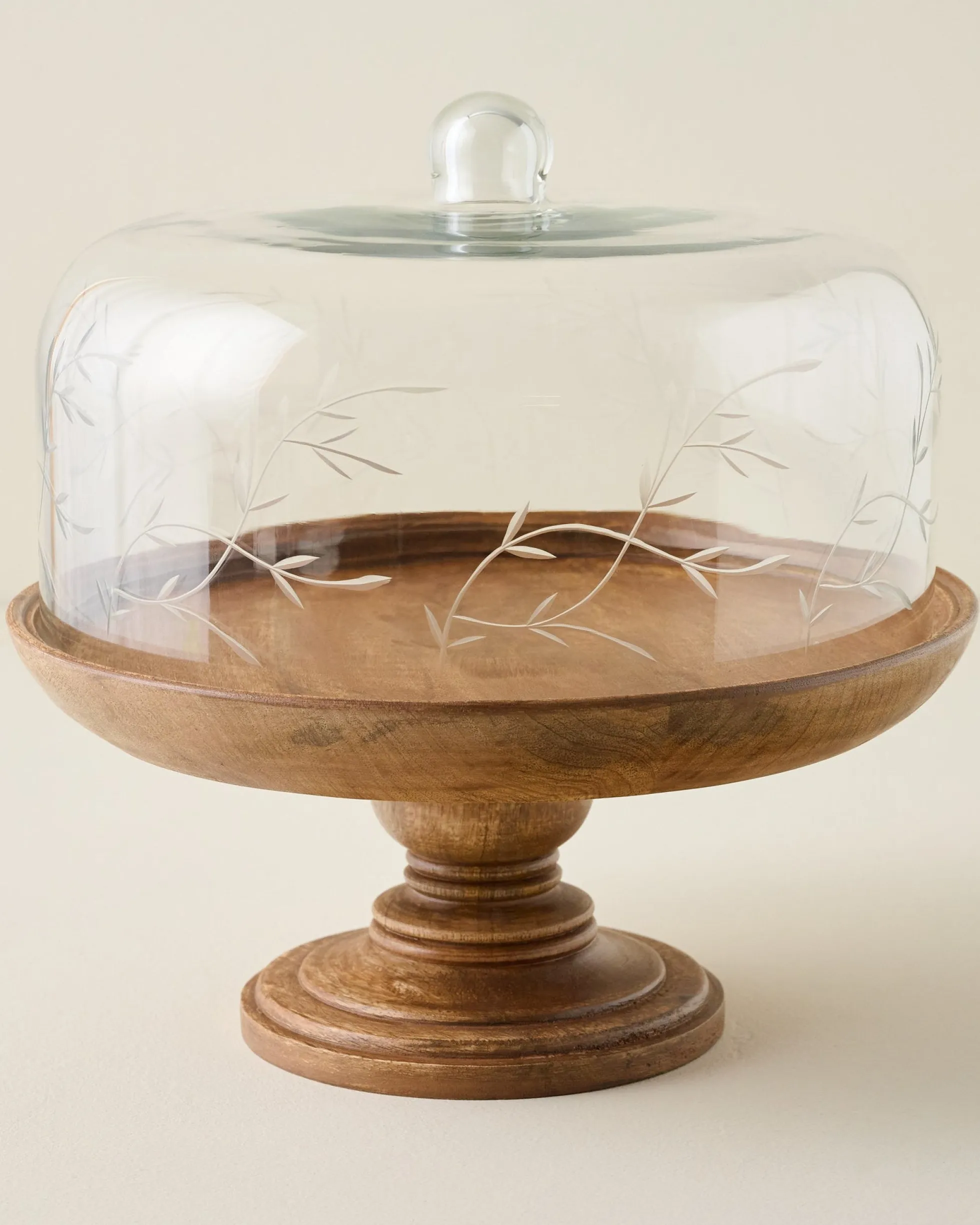 Eliane Etched Glass Cake Stand