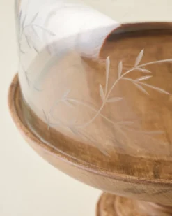 Eliane Etched Glass Cake Stand