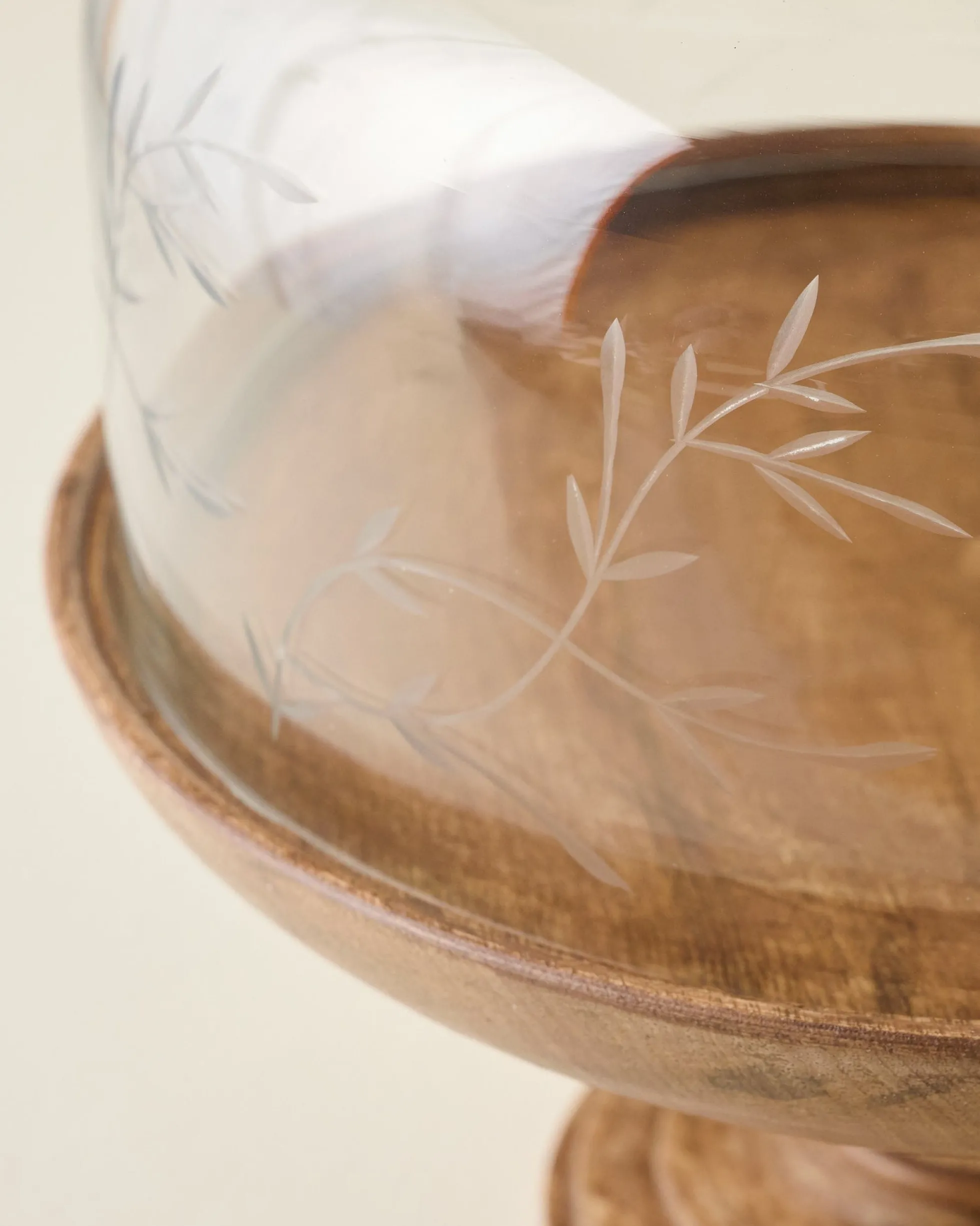 Eliane Etched Glass Cake Stand