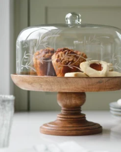 Eliane Etched Glass Cake Stand