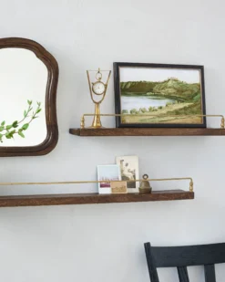 Elliott Wood and Brass Picture Ledge