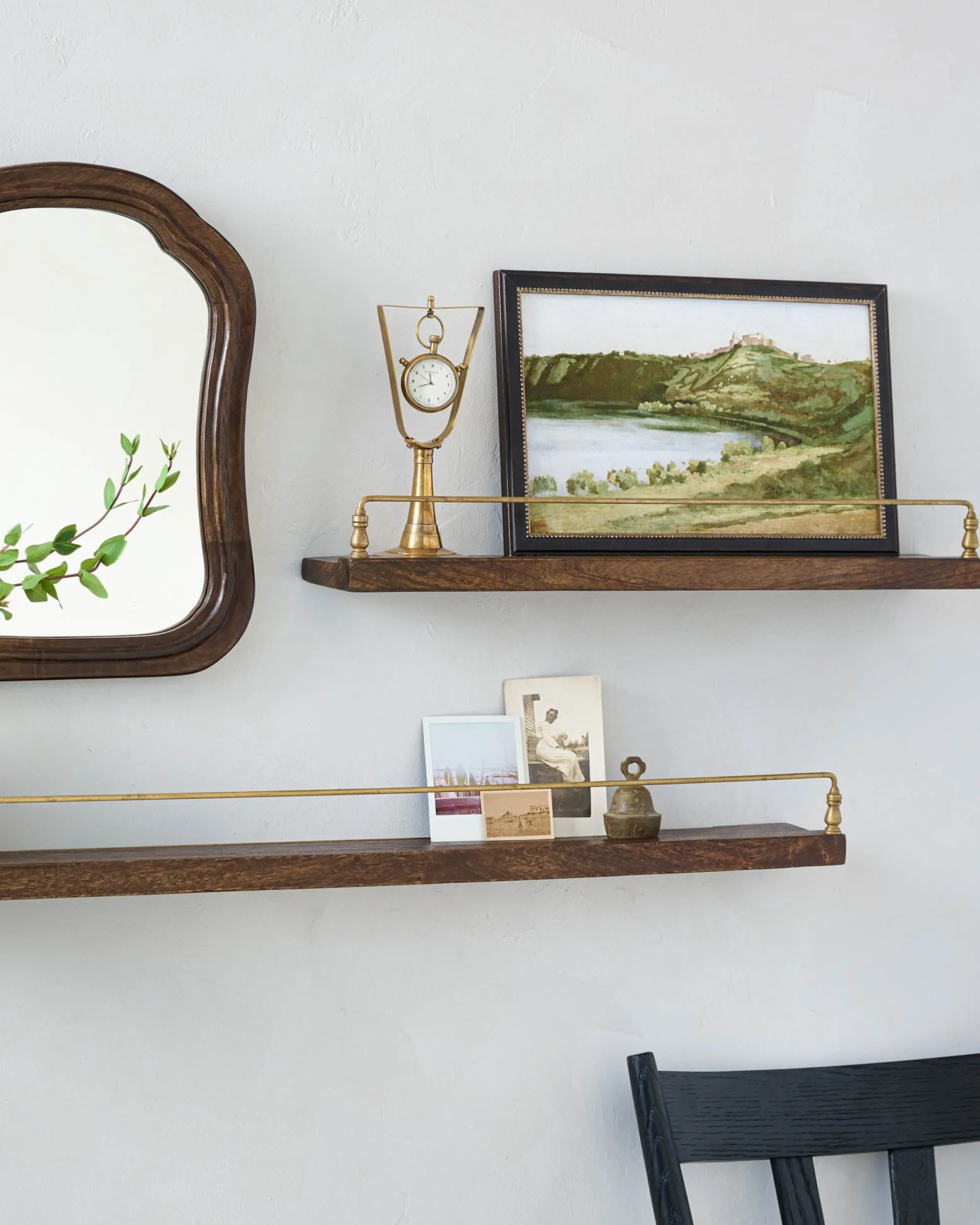 Elliott Wood and Brass Picture Ledge