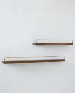 Elliott Wood and Brass Picture Ledge