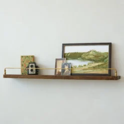Elliott Wood and Brass Picture Ledge