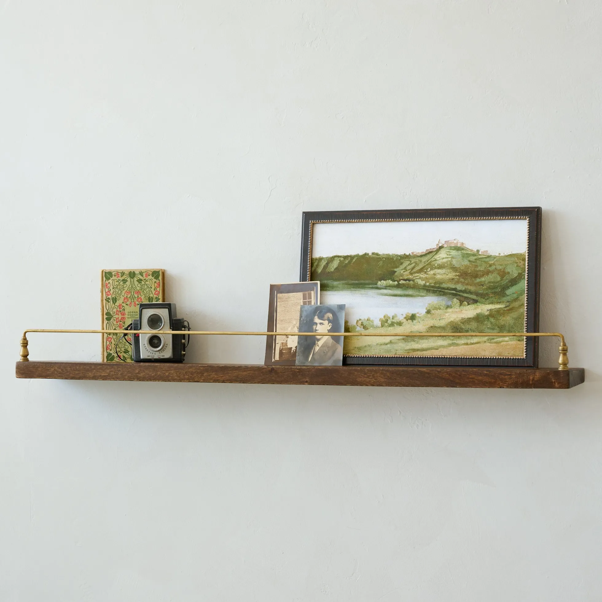 Elliott Wood and Brass Picture Ledge