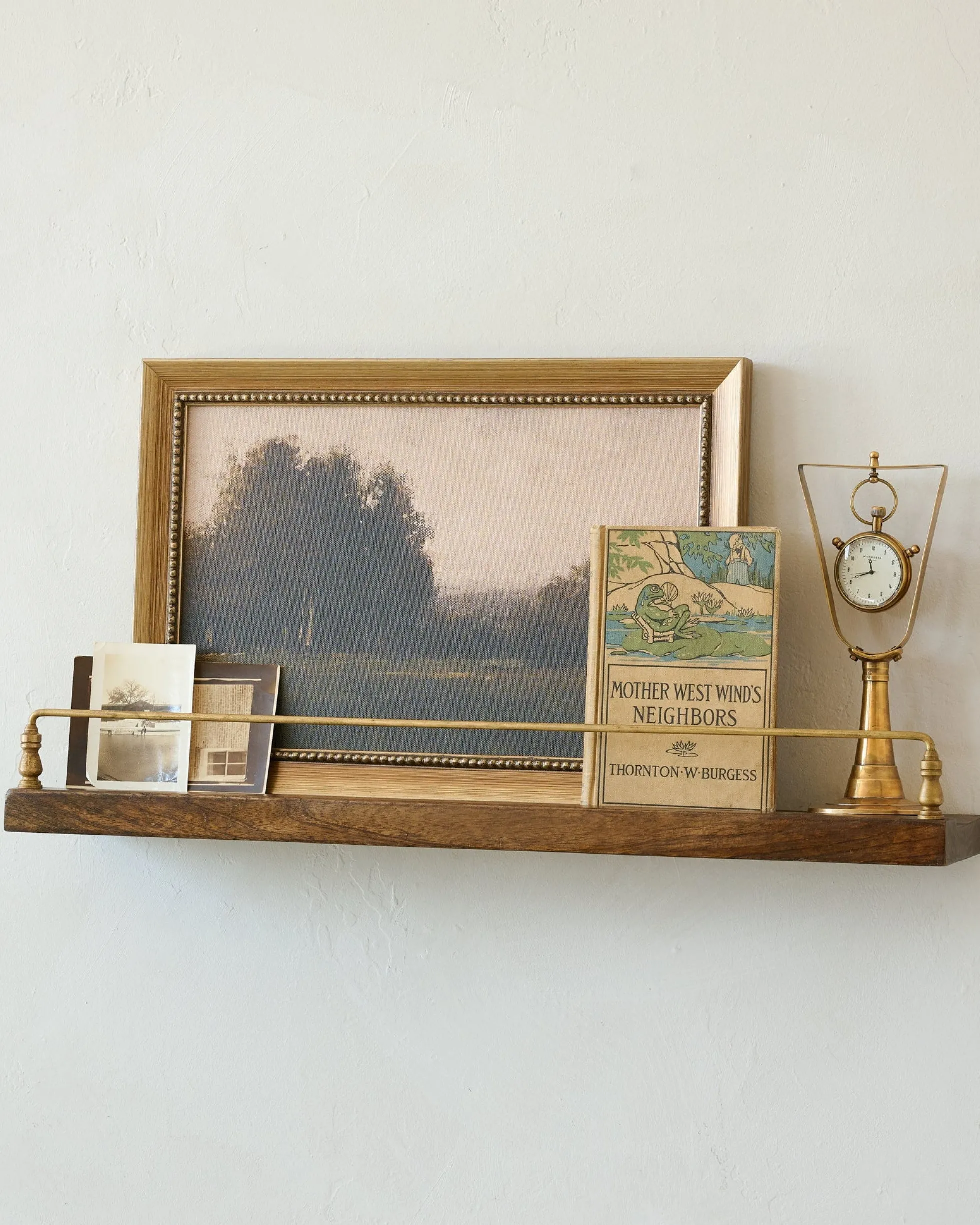 Elliott Wood and Brass Picture Ledge