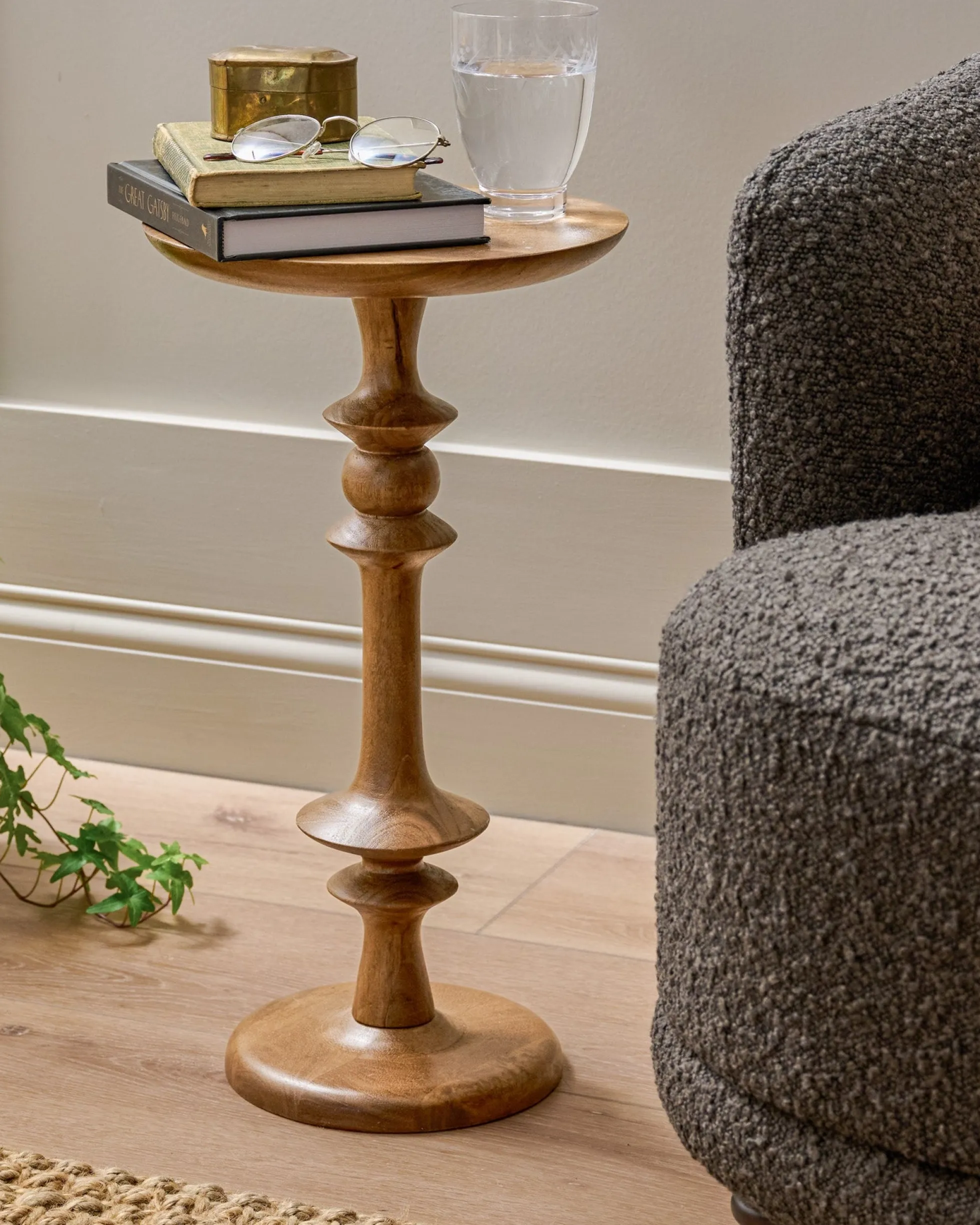 Enzo Turned Wood Drink Table