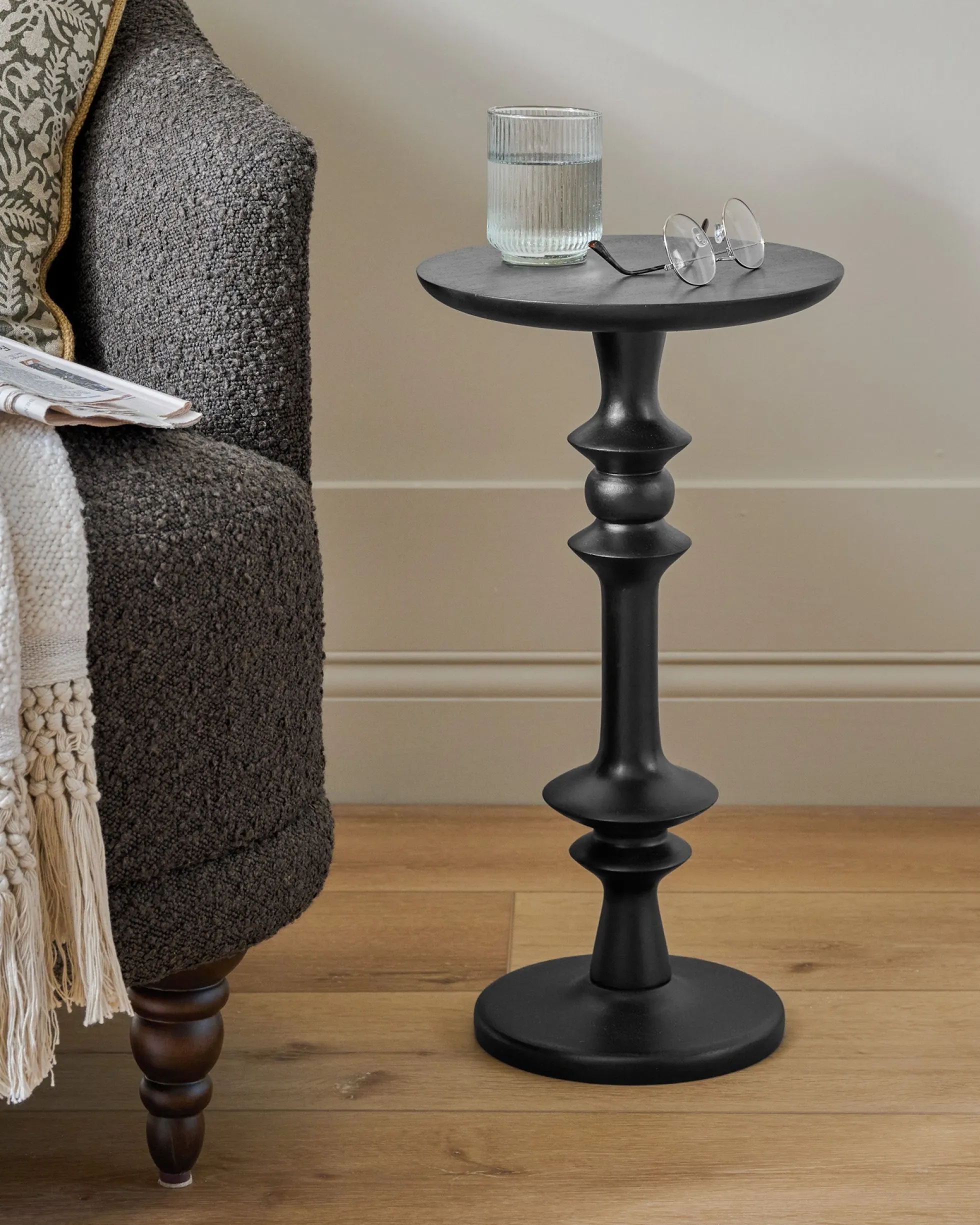 Enzo Turned Wood Drink Table