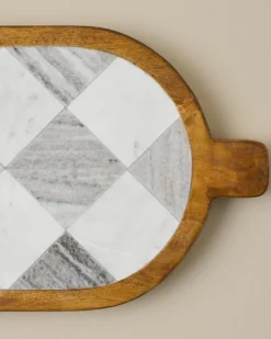 Everett Checkered Marble Serving Board