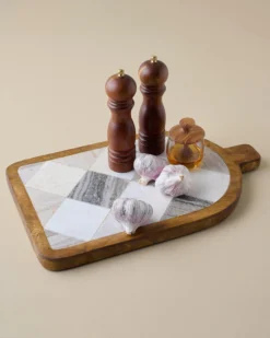 Everett Checkered Marble Serving Board