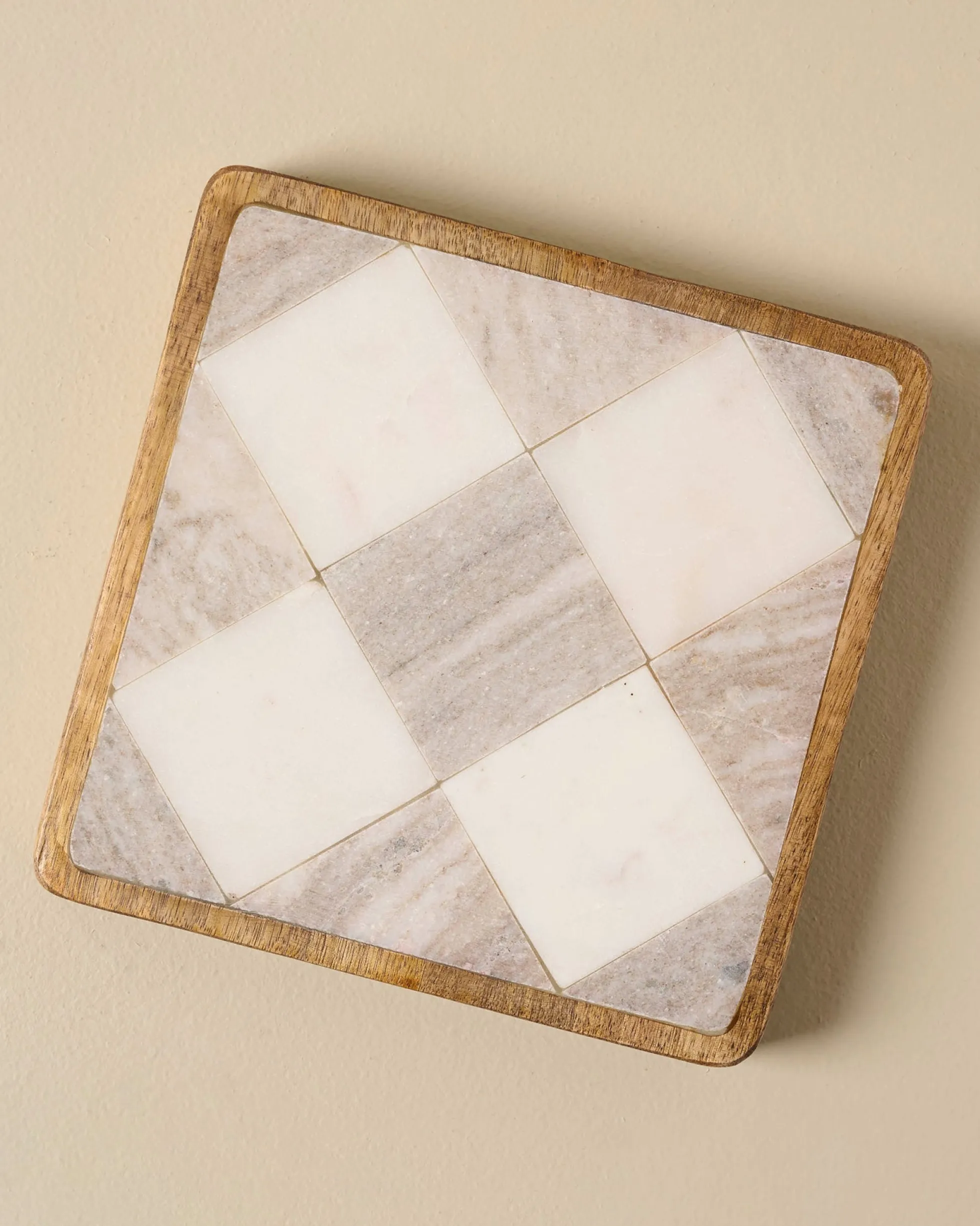 Everett Checkered Marble Trivet