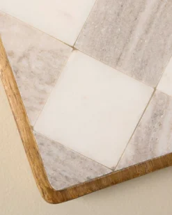 Everett Checkered Marble Trivet