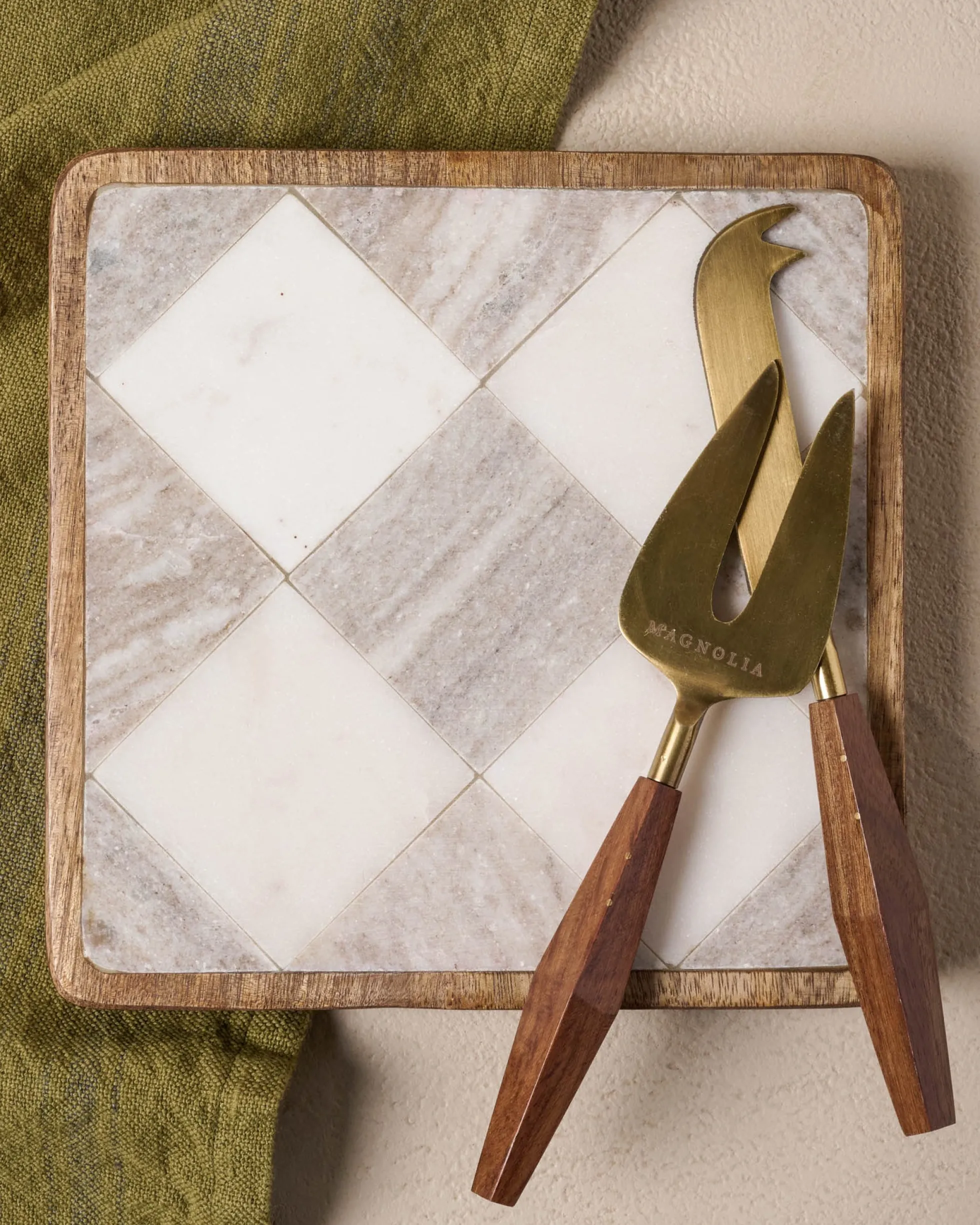 Everett Checkered Marble Trivet