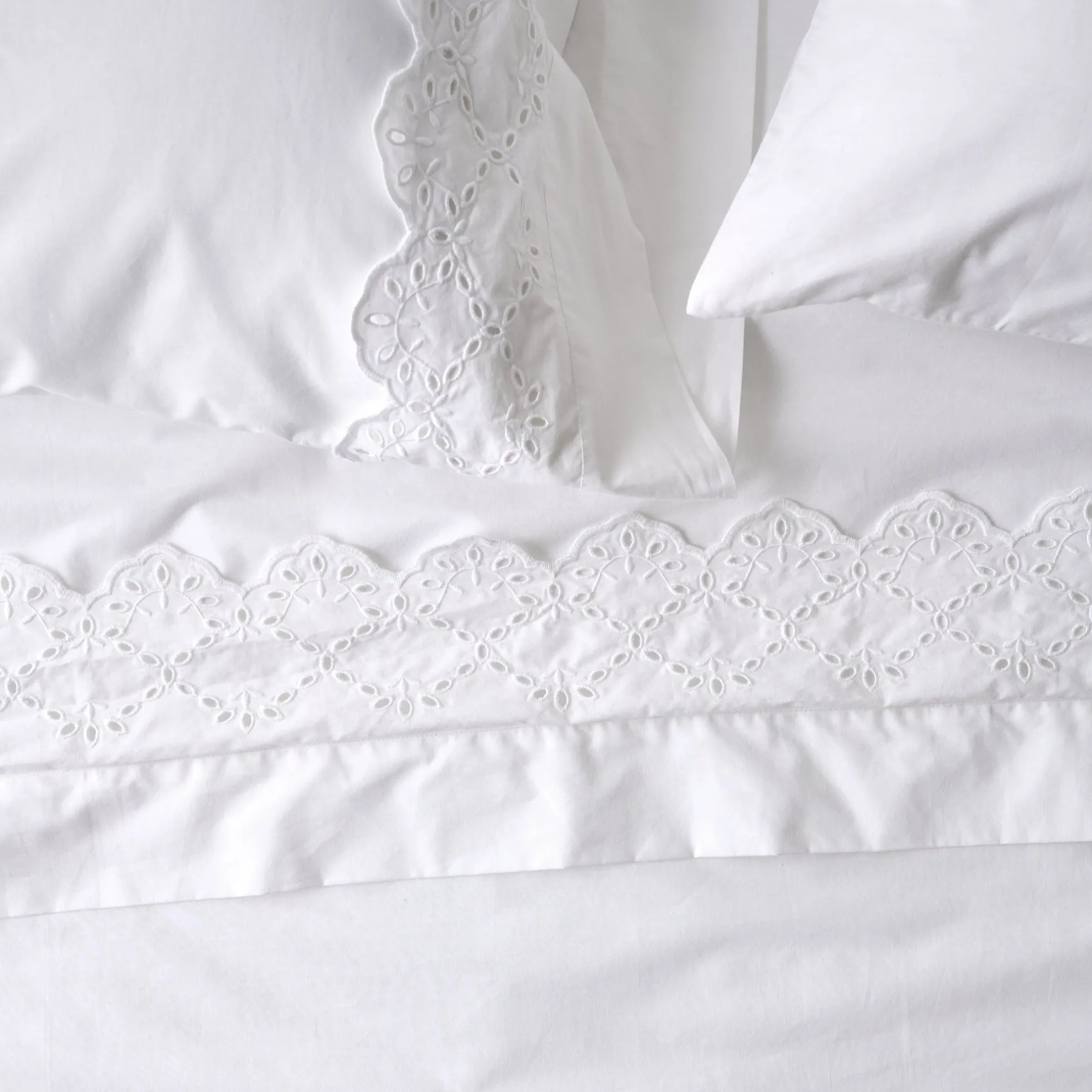 Eyelet Scallop Edge Sheet Set