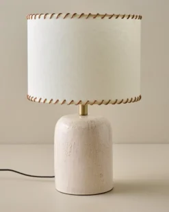 Farrah Table Lamp - Textured Cream
