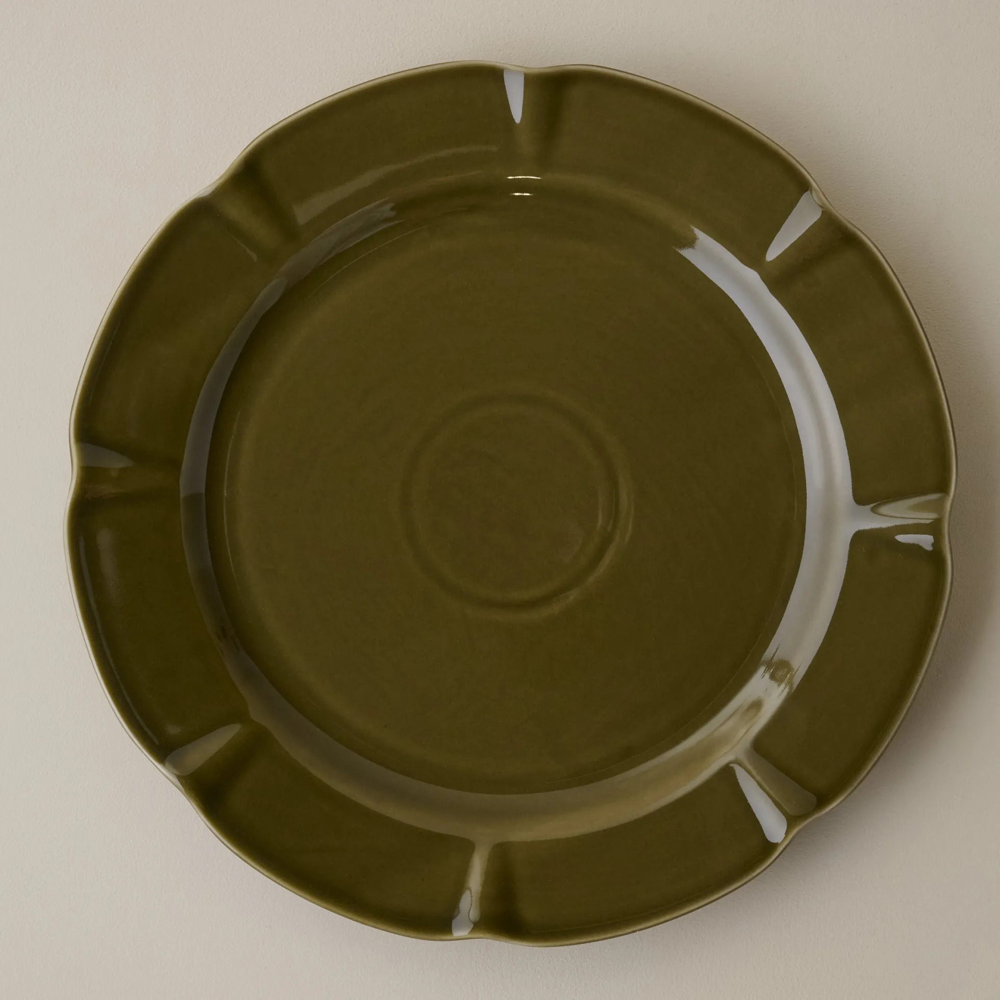 Fern Green Luna Scalloped Plate